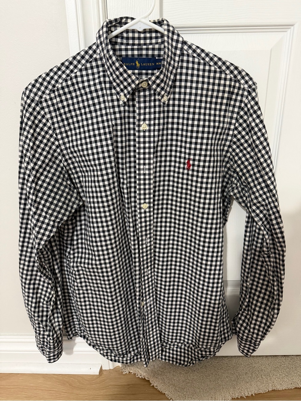 Ralph Lauren Men’s Black & White Gingham Button-Down Shirt